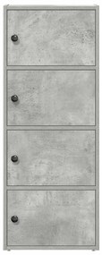 vidaXL Βιβλιοθήκη Γκρι Σκυροδέματος 40x24x102 εκ. Επεξεργ. Ξύλο