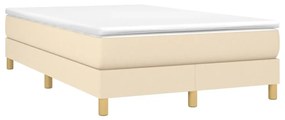 vidaXL Κρεβάτι Boxspring με Στρώμα Κρεμ 120x190 εκ. Υφασμάτινο