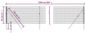 Συρματόπλεγμα Περίφραξης Ανθρακί 0,8x25 μ. Γαλβανισμένο Ατσάλι - Ανθρακί