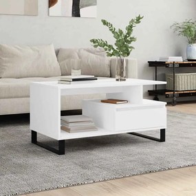 vidaXL Τραπεζάκι Σαλονιού Λευκό 90 x 49 x45 εκ. από Επεξεργασμένο Ξύλο