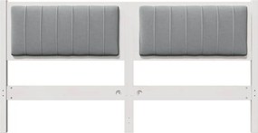 vidaXL Ταπετσαρισμένο κεφαλάρι Λευκό 150 cm Στερεά ξυλεία πεύκου