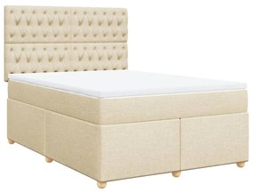 ΚΡΕΒΑΤΙ BOXSPRING ΜΕ ΣΤΡΩΜΑ ΚΡΕΜ 160X200 ΕΚ. ΥΦΑΣΜΑΤΙΝΟ 3293643