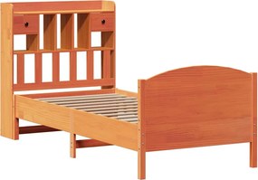 vidaXL Κρεβάτι Βιβλιοθήκη Χωρίς Στρώμα 75x190 εκ Μασίφ Ξύλο Πεύκου