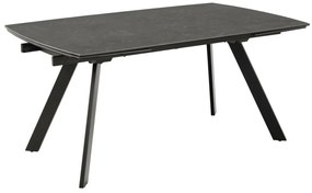 Τραπέζι Oakland 891, Μαύρο, 75x97x160cm, 92 kg, Επιμήκυνση, Επεξεργασμένο γυαλί, Κεραμικός, Μέταλλο | Epipla1.gr
