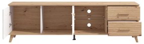 Έπιπλο Τηλεόρασης Ascona Λευκό - Artisan Oak - Λευκό Γυαλιστερό 179x40x52 εκ. 179x40x52 εκ.