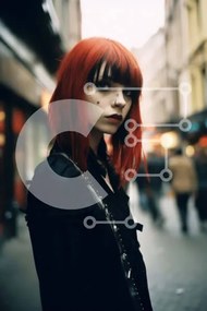 Intra Συλλεκτικό Ξύλινο Παζλ Plywood 4mm - Νεαρή γυναίκα στην αστική οδό Σε Ξύλινο Κουτί - Διαστάσεις Puzzle: 10x10 cm – 25 κομμάτια