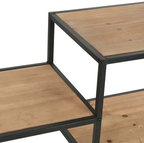 vidaXL Βιβλιοθήκη 90,5x35x180 εκ. από Μασίφ Ξύλο Ελάτης / Ατσάλι