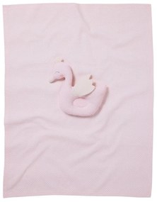 Κουβέρτα Βρεφική Πικέ 4956 White-Pink Das Home Αγκαλιάς 75x100cm 100% Βαμβάκι