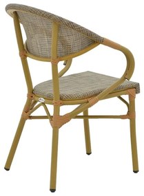 Αrmchair Isaia natural aluminum-textilene grey 57x57x83cm 57x57x83 εκ.