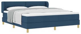 vidaXL Κρεβάτι Box Spring με Στρώμα - Μπλε, 180x200 εκ., Υφάσματα