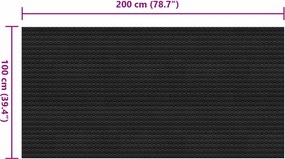 vidaXL Μάτ δαπέδου Μαύρο 1 x 2 m Λάστιχο