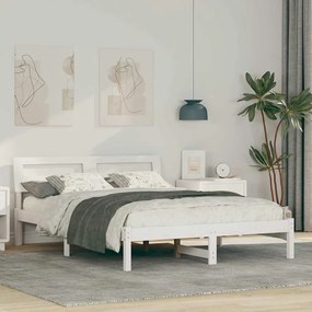vidaXL Σκελετός Κρεβατιού Λευκό 140 x 190 cm Μασίφ ξύλο πεύκου