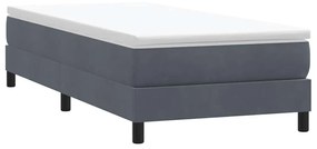 Box Spring Κρεβάτι χωρίς στρώμα Σκούρο γκρι 90x210 cm Βελούδινο - Γκρι