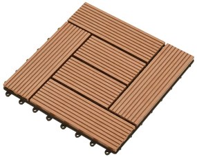 vidaXL Πλακάκια Deck 22 τεμ. Καφέ 30 x 30 εκ. 2 μ² από WPC