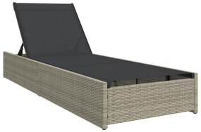 vidaXL Ξαπλώστρα Μπεζ 60x200x27 εκ. Πολυ Ρατάν