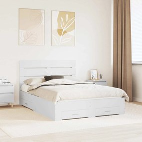 vidaXL Σκελετός Κρεβατιού Λευκό 150 x 200 cm Επεξεργασμένο ξύλο