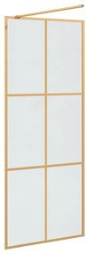 vidaXL Τοίχος Ντους Walk-in Χρυσό 80 x 195 cm σκληρυμένο γυαλί