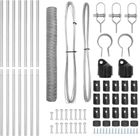vidaXL Στύλος Περιφράξεων Ασημί 10 x 1,2 μ (50 χλστ πλέγμα) Ατσάλι