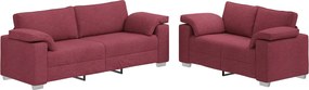 vidaXL Καναπές 2 pcs Κόκκινο 219 x 80 x 82 εκ ύφασμα