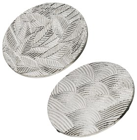 Σουβέρ Στρογγυλό -Capelli- Αλουμίνιο Ασημί 2Τμχ D. 11cm