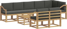 vidaXL Σειρά Καναπέ Εξωτερικού 9 pcs Άσπρο και Ανθρακί Πολυεστέρας