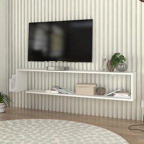 Έπιπλο τηλεόρασης επιτοίχιο Regnar λευκό 168x25x31εκ