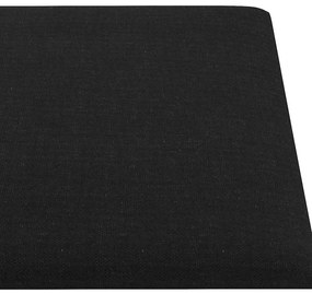 vidaXL Πάνελ Τοίχου 12 τεμ. Μαύρος 90 x 15 εκ. 1,62 μ Υφασμα