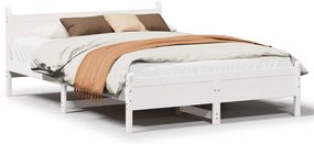 vidaXL Σκελετός Κρεβ. Χωρίς Στρώμα Λευκό 140x200 εκ Μασίφ Πεύκο