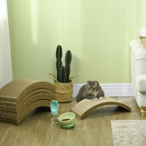 PawHut Σετ επιφανειών ξυσίματος για τροχό γάτας, αντοχή έως 5kg, 55x25,5x3cm, Καφέ