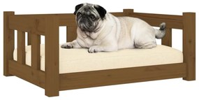 Κρεβάτι Σκύλου Μελί 65,5 x 50,5 x 28 εκ. από Μασίφ Ξύλο Πεύκου - Καφέ