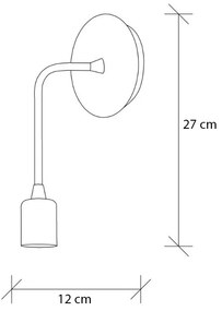 Απλίκα τοίχου Aden Megapap E27 μεταλλική χρώμα μαύρο 6x12x27εκ.