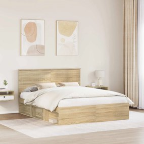 vidaXL Σκελετός Κρεβατιού Sonoma Δρυς 160 x 200 cm