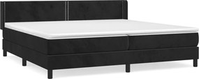 vidaXL Κρεβάτι Boxspring με Στρώμα Μαύρο 200x200 εκ. Βελούδινο