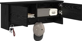 vidaXL Τοίχου Κρεμάστρα Μαύρη Οξυά 80 x 20 x 30 cm