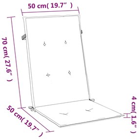 Μαξιλάρια Καρέκλας με Πλάτη 6 τεμ. Κρεμ 120x50x7 εκ. Ύφασμα - Κρεμ