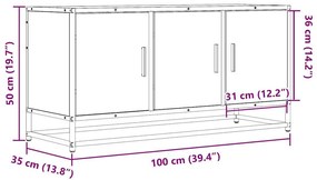 Έπιπλο τηλεόρασης Δρυς sonoma 100x35x50 cm Επεξεργασμένο ξύλο - Καφέ