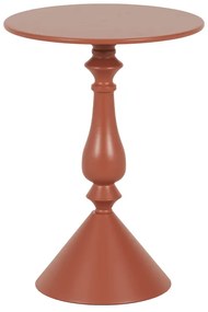 Βοηθητικό τραπέζι Lalou pakoworld μέταλλο σε απόχρωση terracotta Φ40x55εκ