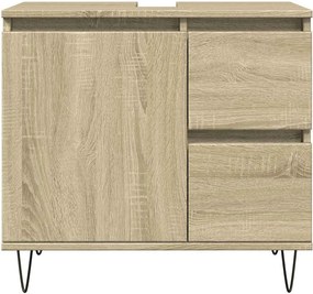 vidaXL Ντουλάπι Μπάνιου Sonoma Δρυς 65x33x60 εκ. Επεξεργασμένο Ξύλο