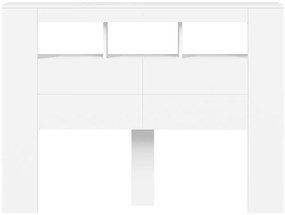 vidaXL Κεφαλάρι Κρεβατιού με LED Λευκό 140x18,5x103,5 εκ Επεξεργ. Ξύλο