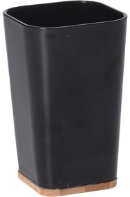 Ποτήρι Για Οδοντόβουρτσα Μαύρο/Φυσικό Πλαστικό/Μπαμπού 73x73x115mm - 06350757