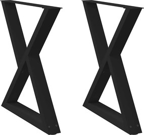 vidaXL Πόδια Τραπεζαρίας 2 τεμ. Μαύρο 80x(72-73,3) εκ. Ατσάλι