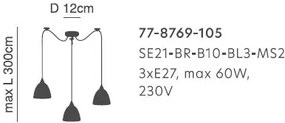 Φωτιστικό Οροφής  SE21-BL-B10-BL3-MS2 ADEPT PENDANT Black Metal Shade Pendant+ - Μέταλλο - 77-8769