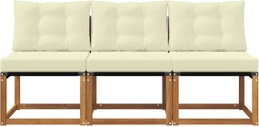 vidaXL 3 Τεμάχιο Εξωτερικός μεσαίος καναπές