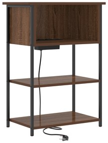 vidaXL Κομοδίνο Καφέ δρυς 55 x 31 x 76 εκ Επεξεργασμένο ξύλο