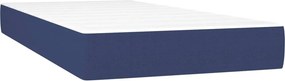 vidaXL Κρεβάτι Boxspring με Στρώμα &amp; LED Μπλε 90x200 εκ. Υφασμάτινο