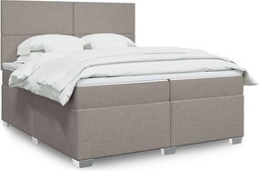 vidaXL Κρεβάτι Boxspring με Στρώμα Taupe 200x200 εκ. Υφασμάτινο
