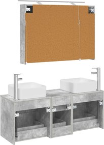 vidaXL Σετ Επίπλων Μπάνιου 4 pcs Γκρι Σκυροδέματος