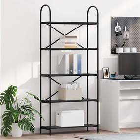 vidaXL Ράφι Βιβλίων Μαύρη δρυς 80 x 30 x 183 εκ Επεξεργασμένο ξύλο