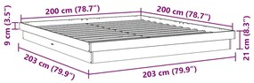 ΠΛΑΙΣΙΟ ΚΡΕΒΑΤΙΟΥ ΧΩΡΙΣ ΣΤΡΩΜΑ 200X200 CM ΜΑΣΙΦ ΞΥΛΟ ΔΡΥΣ 3315729