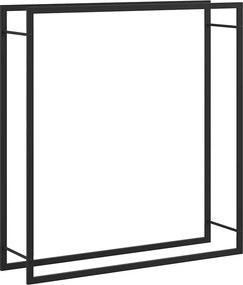 vidaXL Ραφιέρα Καυσόξυλων Ματ Μαύρο 110x28x116 εκ. Ατσάλι